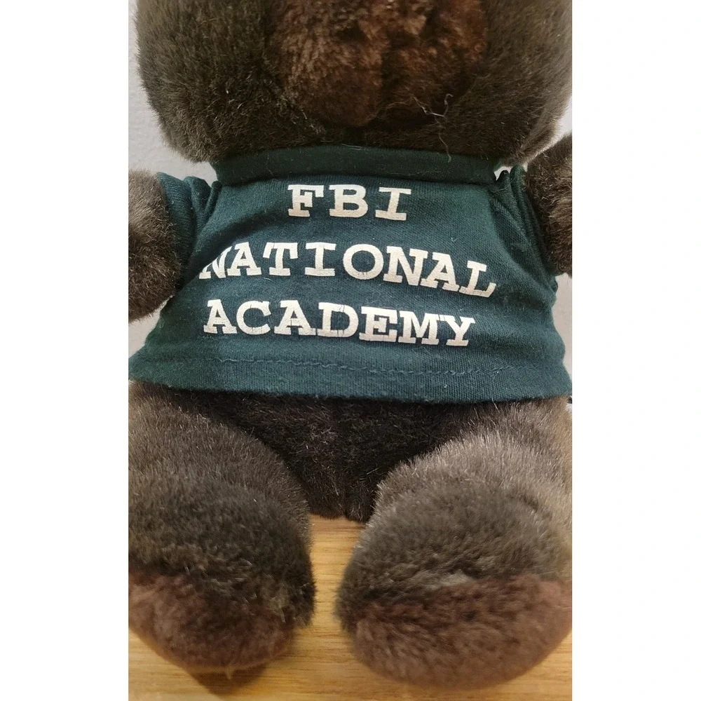 Vintage 90s FBI National Academy Teddy Bear Plush Quantico Law Enforcement 9.5in